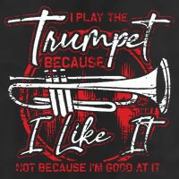 Trumpeter Because I Like It Jazz Musician Trumpet 7 Panel Mesh Trucker Snapback Hat