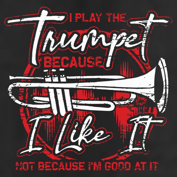 Trumpeter Because I Like It Jazz Musician Trumpet 7 Panel Mesh Trucker Snapback Hat