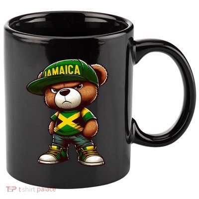 Teddy Bear Jamaica Flag Jamaican Clothing & Women 11oz C Handle Ceramic Mug
