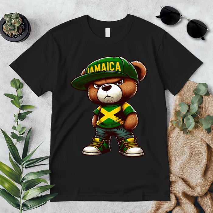 Teddy Bear Jamaica Flag Jamaican Clothing & Women Premium T-Shirt