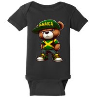 Teddy Bear Jamaica Flag Jamaican Clothing & Women Baby Bodysuit