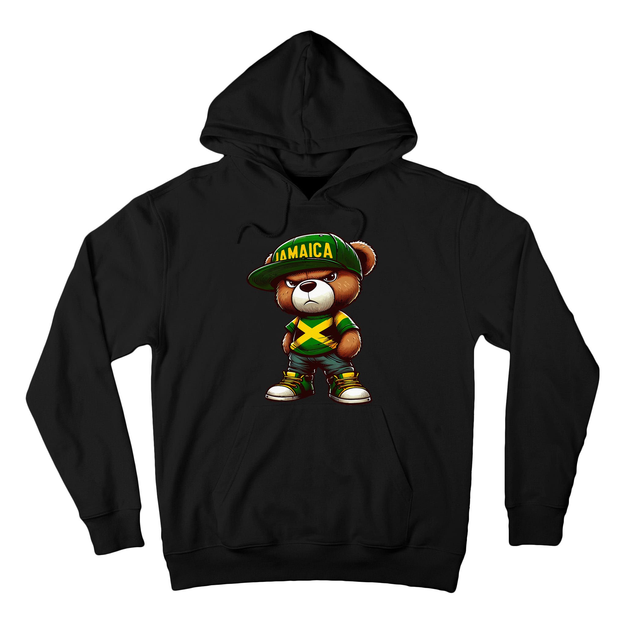 Teddy Bear Jamaica Flag Jamaican Clothing & Women Tall Hoodie