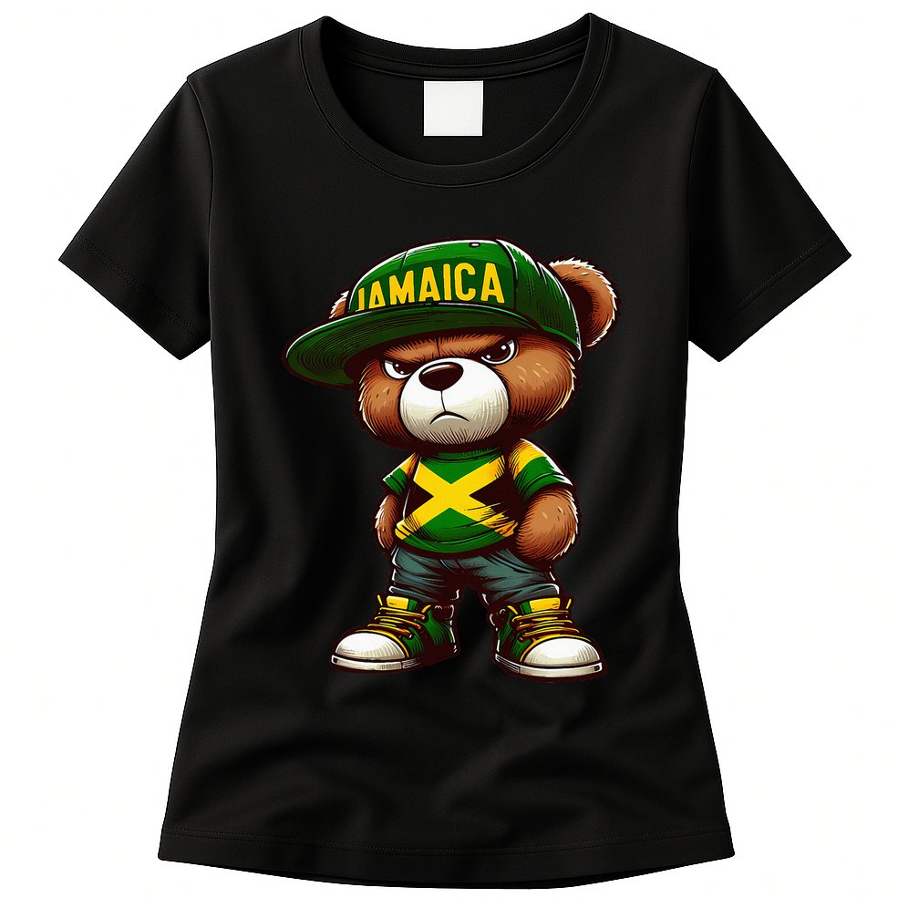 Teddy Bear Jamaica Flag Jamaican Clothing & Women Womens T-Shirt