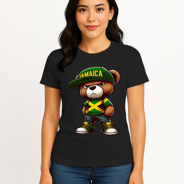 Teddy Bear Jamaica Flag Jamaican Clothing & Women Womens T-Shirt