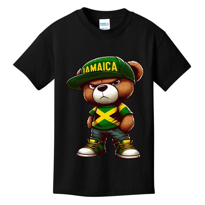 Teddy Bear Jamaica Flag Jamaican Clothing & Women Kids T-Shirt