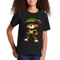Teddy Bear Jamaica Flag Jamaican Clothing & Women Kids T-Shirt