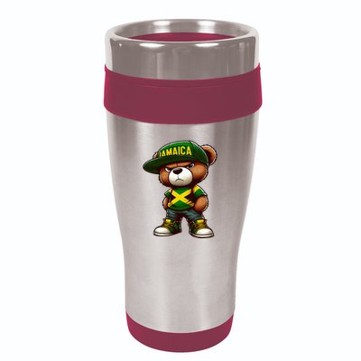 Teddy Bear Jamaica Flag Jamaican Clothing & Women 16oz Travel Tumbler