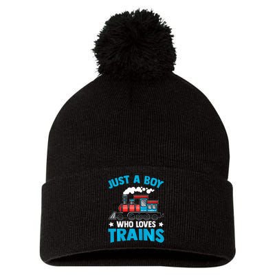 Train Birthday Just a who loves Trains Pom Pom 12in Knit Beanie