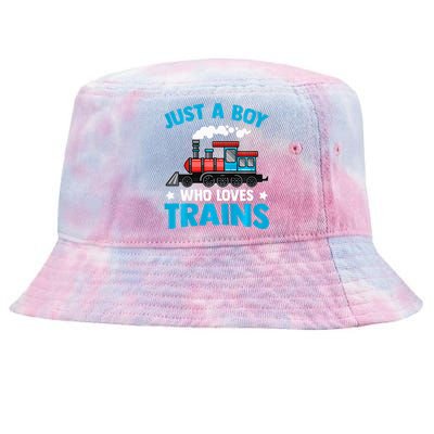 Train Birthday Just a who loves Trains Tie-Dyed Bucket Hat