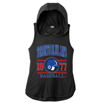 Toronto Blue Jay Baseball Lover Team Support Ladies PosiCharge Tri-Blend Wicking Draft Hoodie Tank