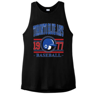 Toronto Blue Jay Baseball Lover Team Support Ladies PosiCharge Tri-Blend Wicking Tank