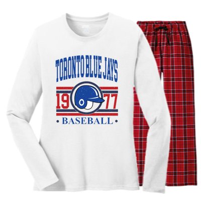 Toronto Blue Jay Baseball Lover Team Support Women's Long Sleeve Flannel Pajama Set 