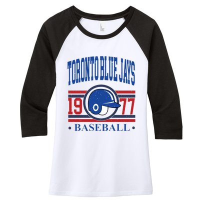 Toronto Blue Jay Baseball Lover Team Support Women's Tri-Blend 3/4-Sleeve Raglan Shirt