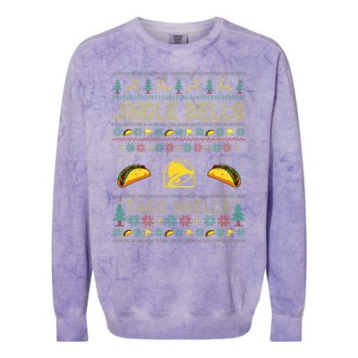 Taco Bell Jingle Bells Taco Shells Ugly Holiday Christmas Sweater Colorblast Crewneck Sweatshirt