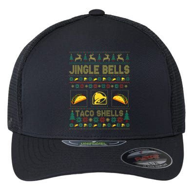 Taco Bell Jingle Bells Taco Shells Ugly Holiday Christmas Sweater Flexfit Unipanel Trucker Cap