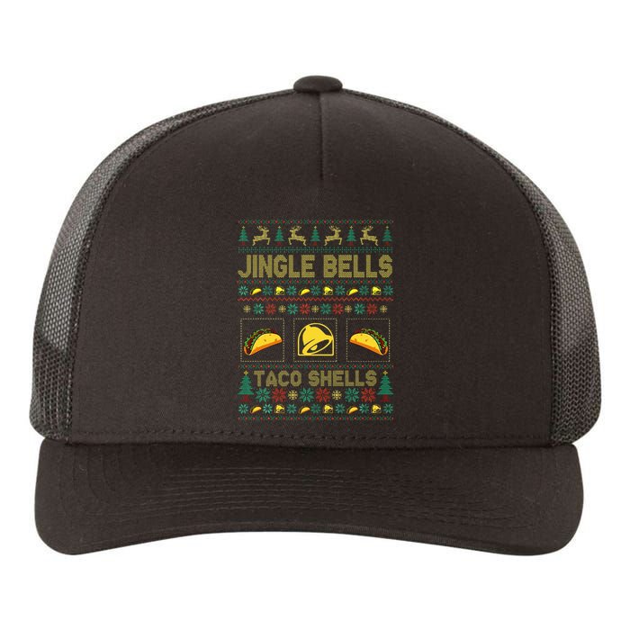 Taco Bell Jingle Bells Taco Shells Ugly Holiday Christmas Sweater Yupoong Adult 5-Panel Trucker Hat