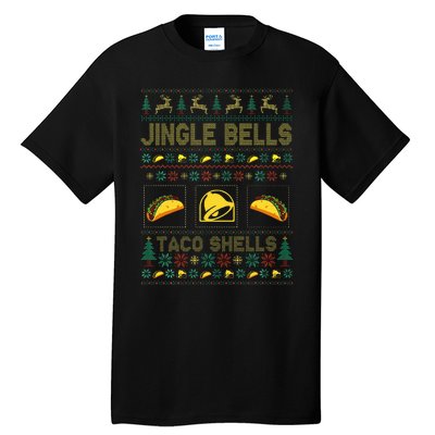 Taco Bell Jingle Bells Taco Shells Ugly Holiday Christmas Sweater Tall T-Shirt