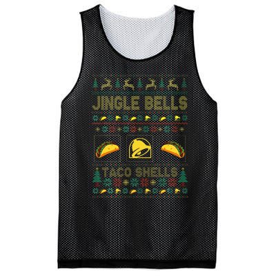 Taco Bell Jingle Bells Taco Shells Ugly Holiday Christmas Sweater Mesh Reversible Basketball Jersey Tank