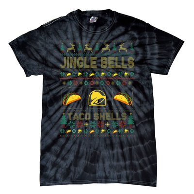 Taco Bell Jingle Bells Taco Shells Ugly Holiday Christmas Sweater Tie-Dye T-Shirt