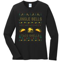 Taco Bell Jingle Bells Taco Shells Ugly Holiday Christmas Sweater Ladies Long Sleeve Shirt