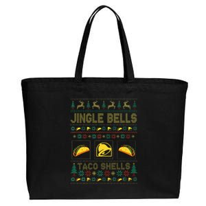 Taco Bell Jingle Bells Taco Shells Ugly Holiday Christmas Sweater Cotton Canvas Jumbo Tote