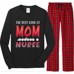 The Best Kind Of Mom Raises A Nurse Gift Cute Gift Long Sleeve Pajama Set