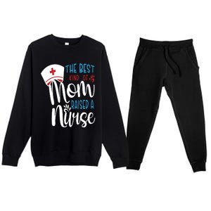 The Best Kind Of Mom Raised A Nurse Premium Crewneck Sweatsuit Set