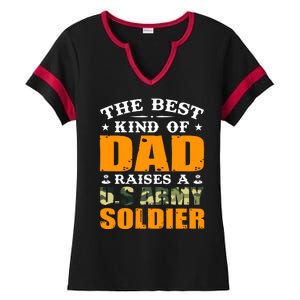 The Best Kind Of Dad Raised A U.S Army Soldier Ladies Halftime Notch Neck Tee