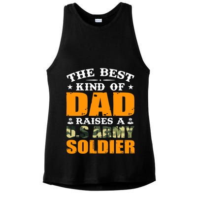 The Best Kind Of Dad Raised A U.S Army Soldier Ladies PosiCharge Tri-Blend Wicking Tank