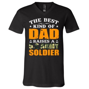 The Best Kind Of Dad Raised A U.S Army Soldier V-Neck T-Shirt