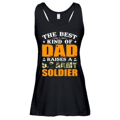 The Best Kind Of Dad Raised A U.S Army Soldier Ladies Essential Flowy Tank