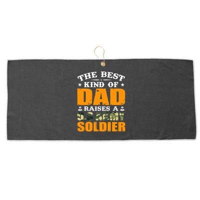 The Best Kind Of Dad Raised A U.S Army Soldier Large Microfiber Waffle Golf Towel