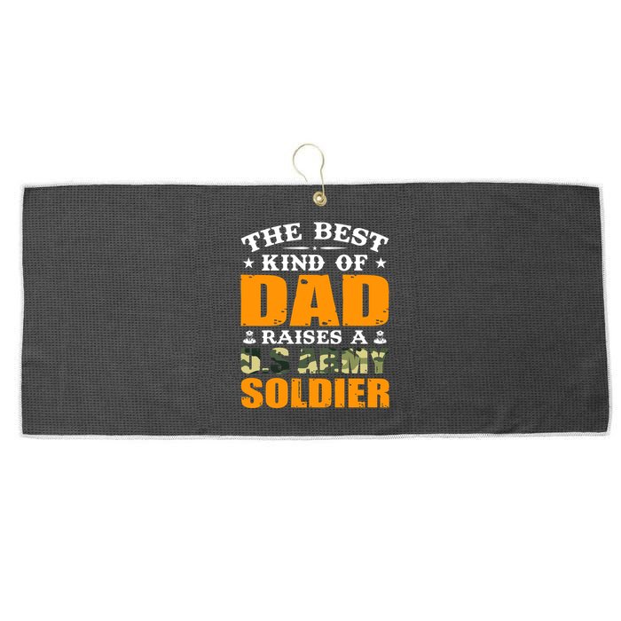 The Best Kind Of Dad Raised A U.S Army Soldier Large Microfiber Waffle Golf Towel