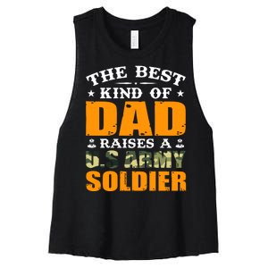 The Best Kind Of Dad Raised A U.S Army Soldier Women's Racerback Cropped Tank