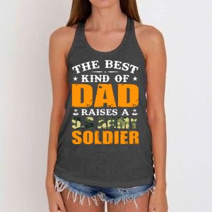 The Best Kind Of Dad Raised A U.S Army Soldier Women's Knotted Racerback Tank