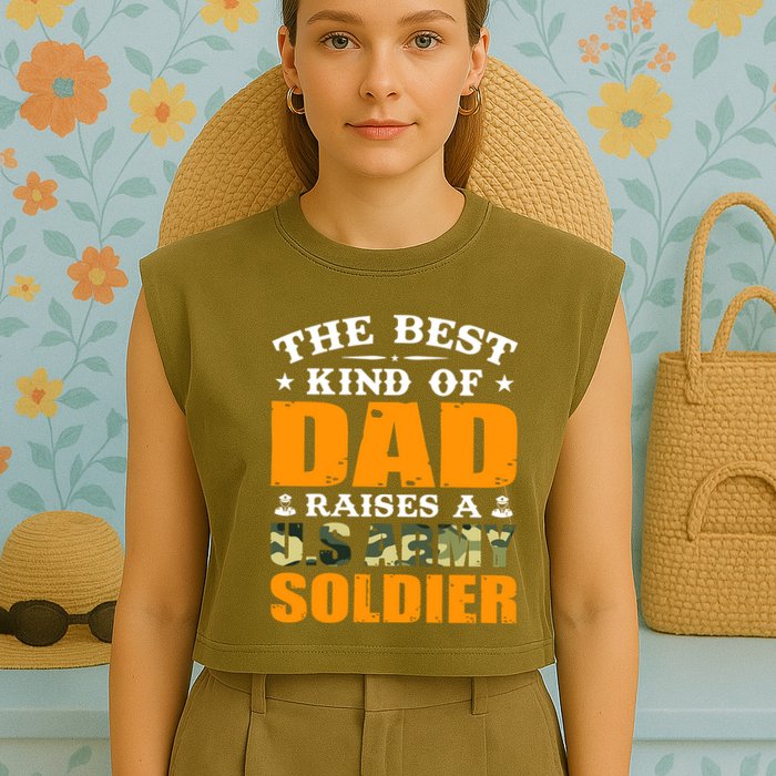 The Best Kind Of Dad Raised A U.S Army Soldier Garment-Dyed Women's Muscle Tee