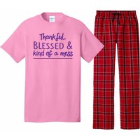 Thankful Blessed & Kind Of A Mess Pajama Set