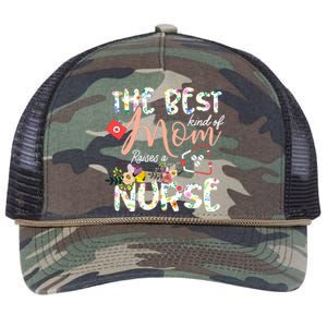 The Best Kind Of Mom Raises A Nurse Mother's Day Gift Retro Rope Trucker Hat Cap