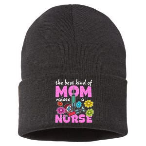 The Best Kind Of Mom Raises A Nurse Mother's Day Nursing Sustainable Knit Beanie