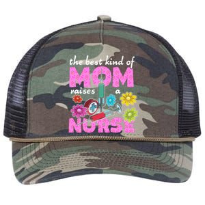 The Best Kind Of Mom Raises A Nurse Mother's Day Nursing Retro Rope Trucker Hat Cap