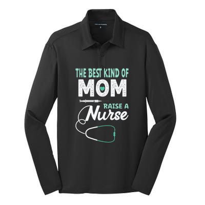 The Best Kind Of Mom Raise A Nurse Mother's Day Gift Silk Touch Performance Long Sleeve Polo