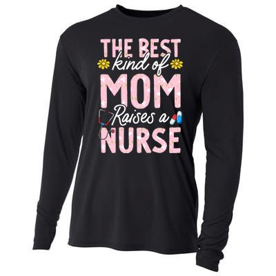 The Best Kind Of Mom Raises A Nurse Mother's Day Flower Cooling Performance Long Sleeve Crew