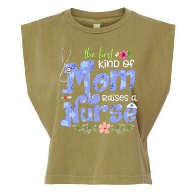 The Best Kind Of Mom Raises A Nurse Flower Mother's Day Garment-Dyed Women's Muscle Tee