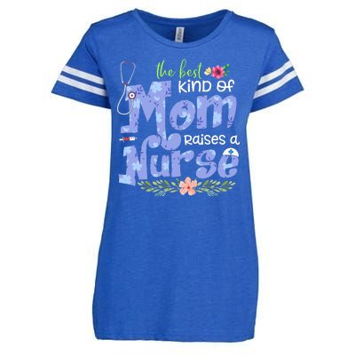 The Best Kind Of Mom Raises A Nurse Flower Mother's Day Enza Ladies Jersey Football T-Shirt