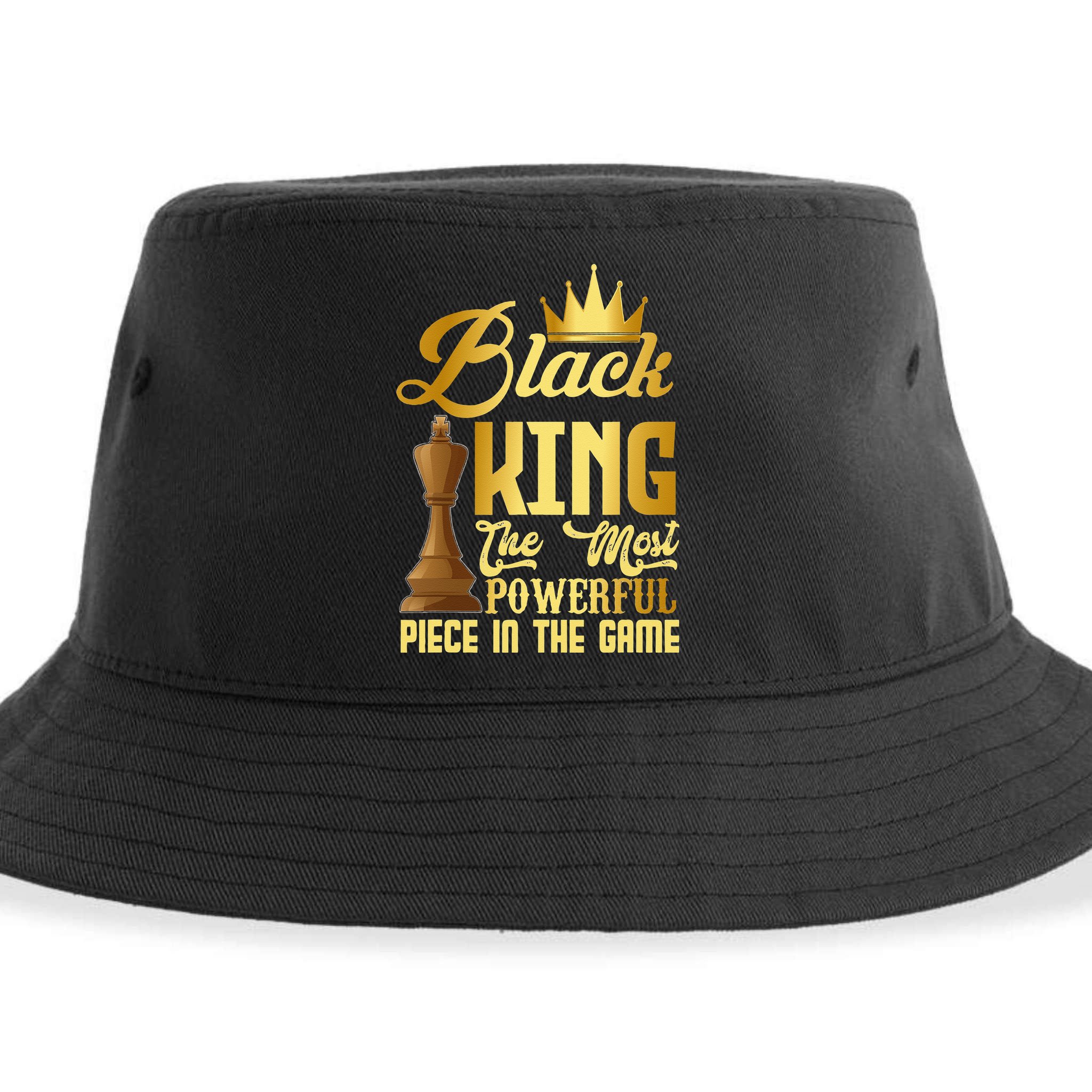 The Black King Is The Strongest Figure In The Game Chess Sustainable Bucket Hat