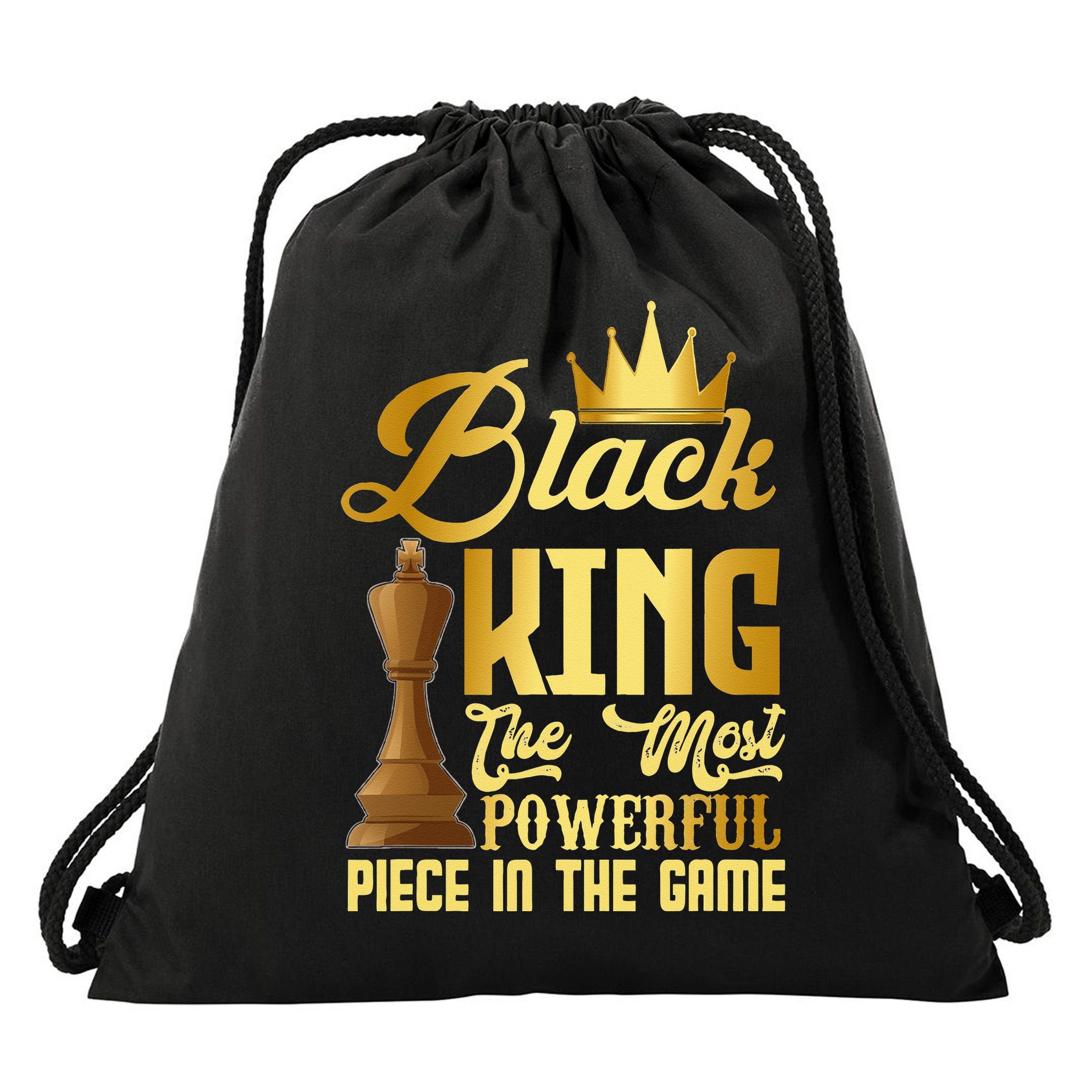 The Black King Is The Strongest Figure In The Game Chess Drawstring Bag