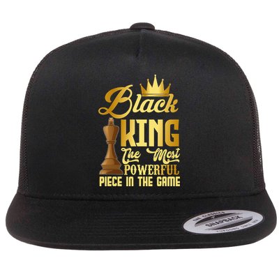 The Black King Is The Strongest Figure In The Game Chess Flat Bill Trucker Hat