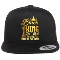 The Black King Is The Strongest Figure In The Game Chess Flat Bill Trucker Hat
