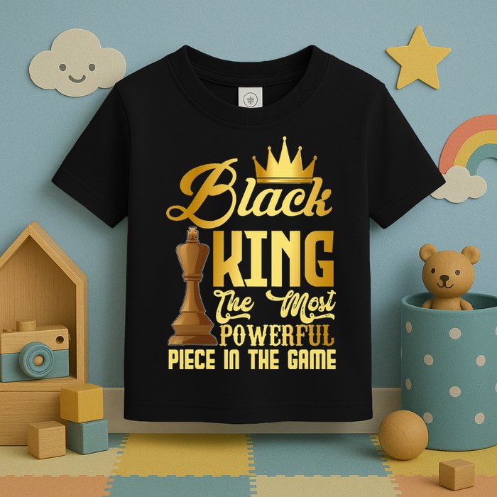 The Black King Is The Strongest Figure In The Game Chess Toddler T-Shirt