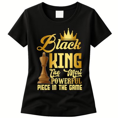 The Black King Is The Strongest Figure In The Game Chess Womens T-Shirt